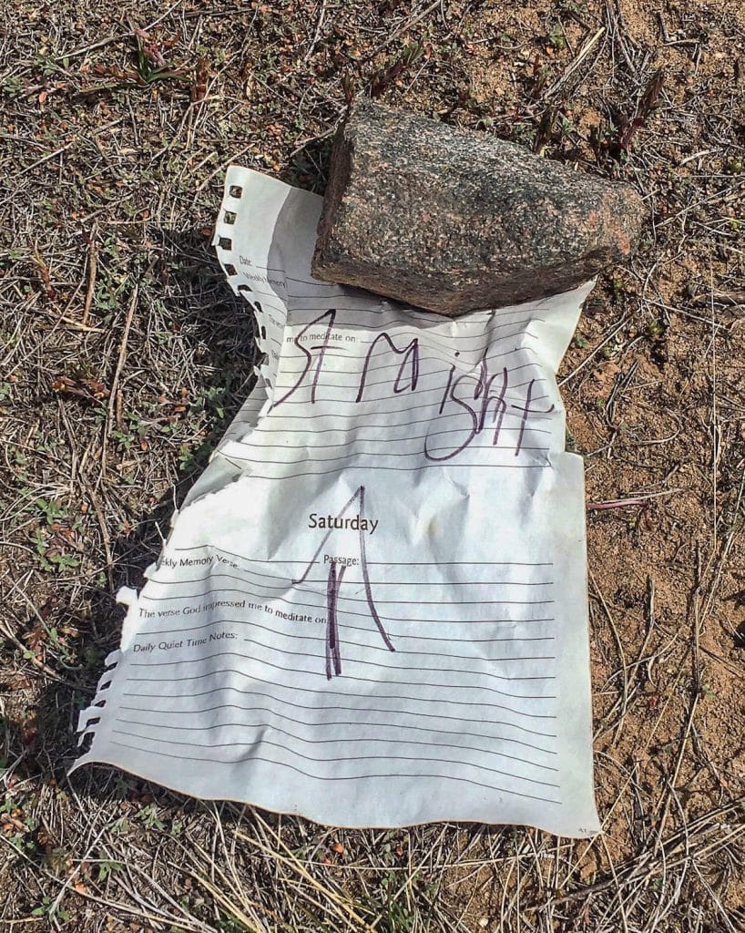 WE ACTUALLY FOUND A PAPER NOTE UNDER A ROCK. IT HELPED US TO FIND THE RADIUM HOT SPRING!