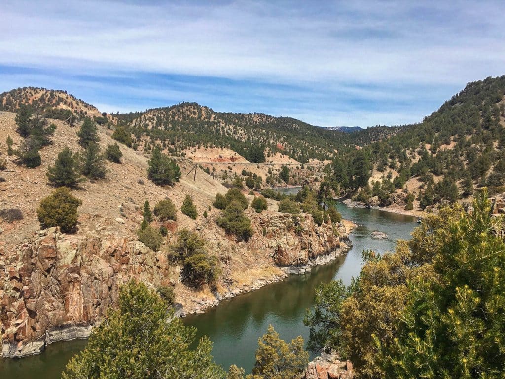 THE VIEW FROM THE TOP. CONTINUE ALONG THIS MESA AND YOU WILL REACH THE TOP OF THE RADIUM HOT SPRING.