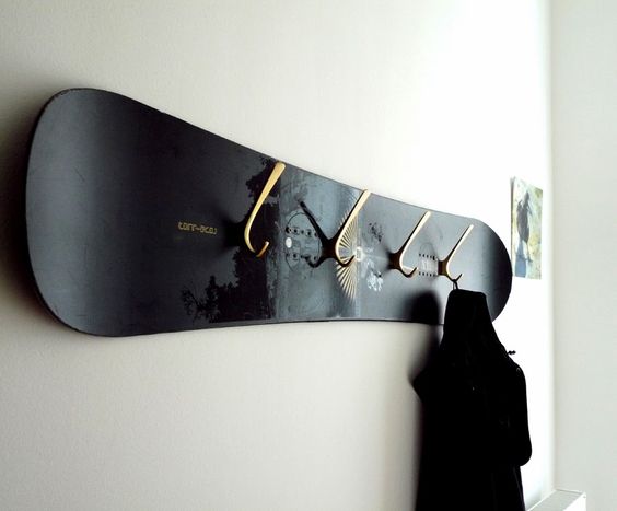Snowboard coat rack
