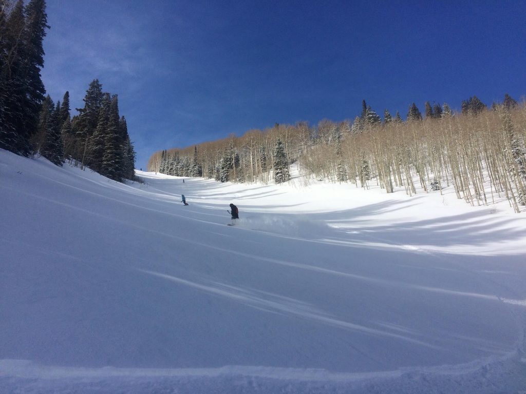 JEN AND MARTY ENJOYING SOME FRESH POW AT CANYONS