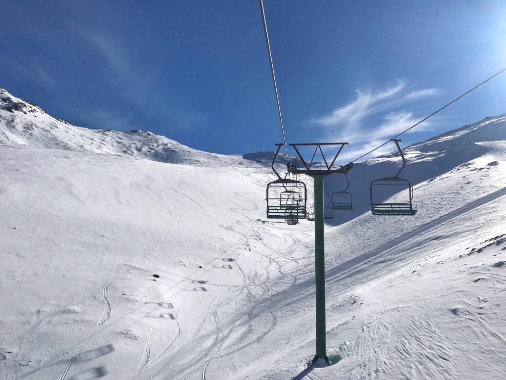 THE NATURAL HALF PIPE UNDER THE SADDLE CHAIR. YES, SOME OF THOSE LINES ARE OURS!
