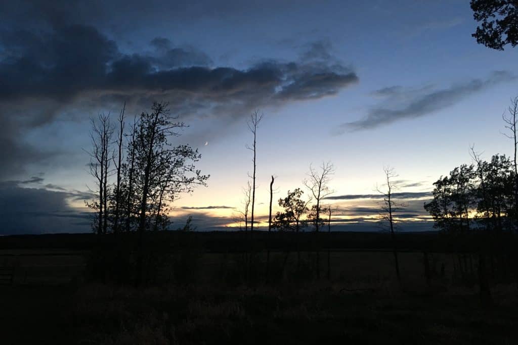 Sunset view from the cabin.
