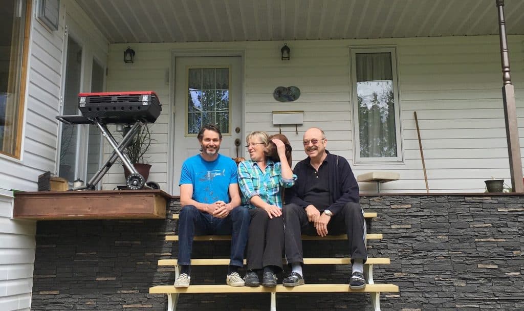 One of many attempts to get a serious photo. Taky just wanted to get in on the action! You can see Asco hiding behind Mick too.