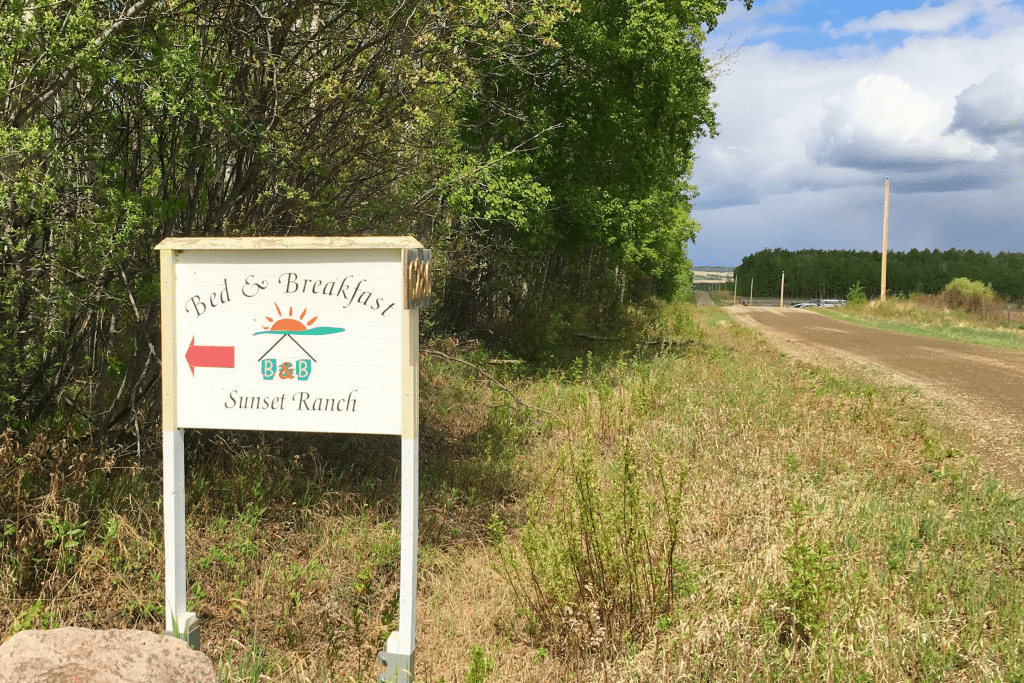 Sunset Ranch B&B Sign