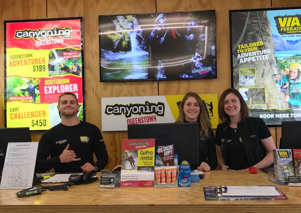 THE FRIENDLY TEAM AT CANYONING QUEENSTOWN
