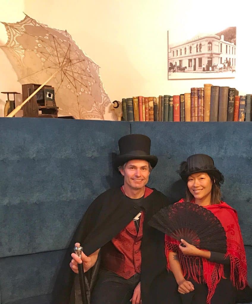 DOING OUR BEST TO LOOK LIKE CITIZENS OF THE QUEENSTOWN GOLD RUSH ERA!