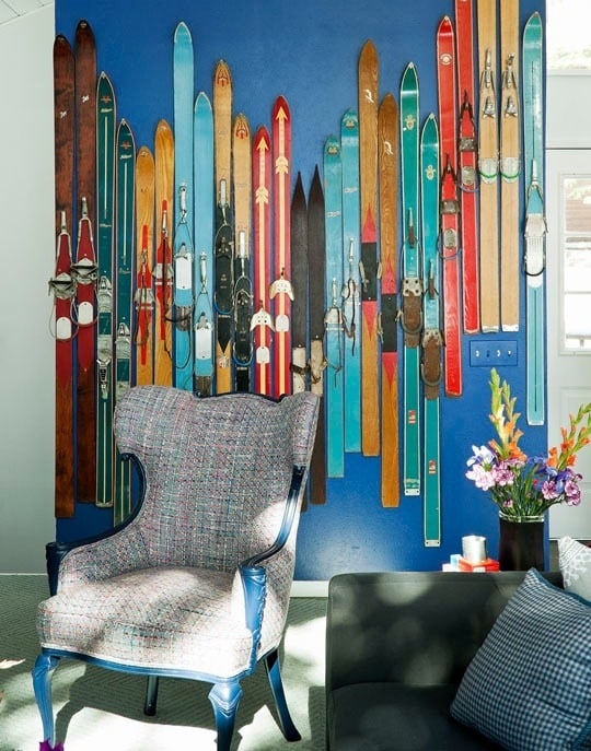 wall art with skis