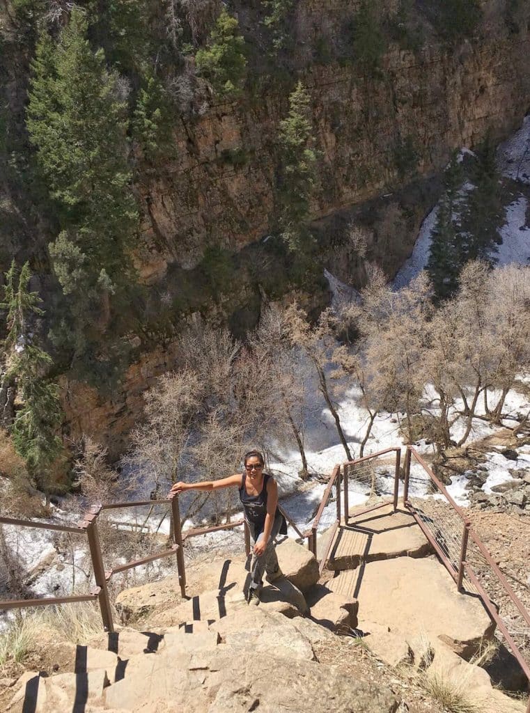 THE STAIRS ON THE FINAL PART OF THE TRAIL