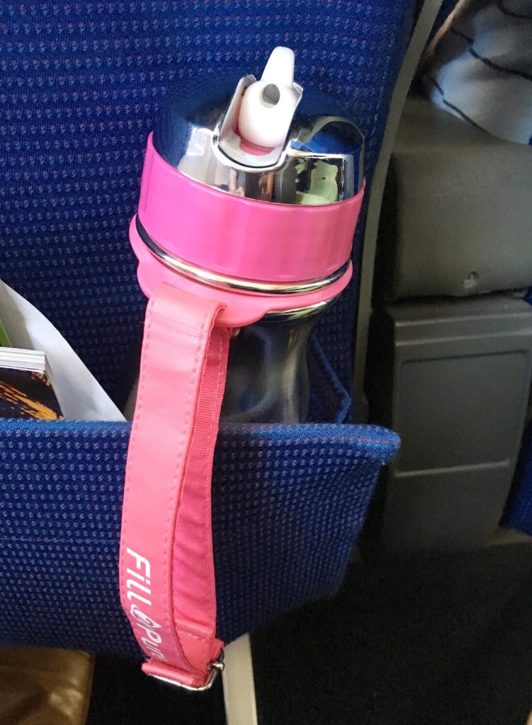 FITS PERFECTLY INTO THE SEAT BACK POCKET ON AN AEROPLANE
