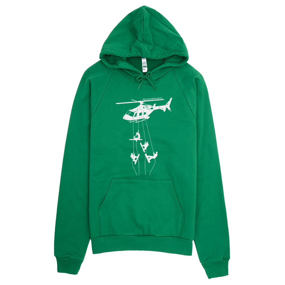 the snow chasers hoodie - american apparel - kelly green